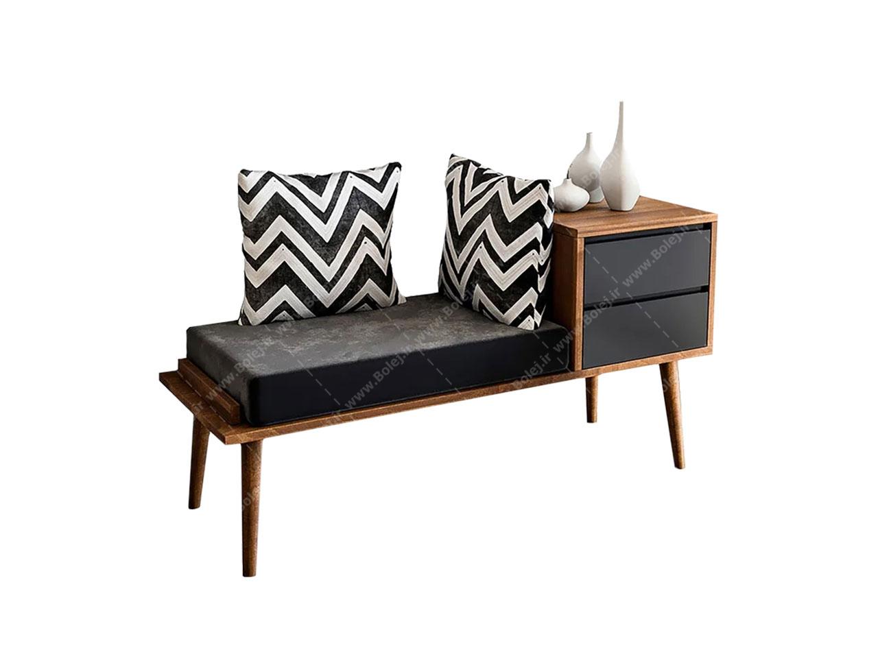 عکس میز تلفن صندلی دار پایه چوبی MP315