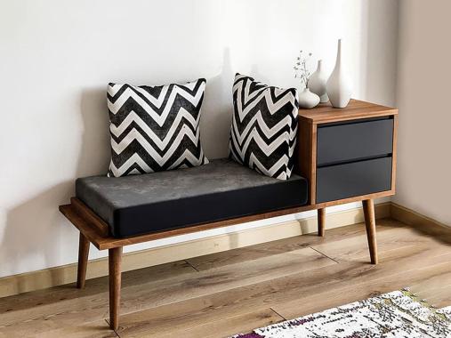 عکس میز تلفن صندلی دار پایه چوبی MP315