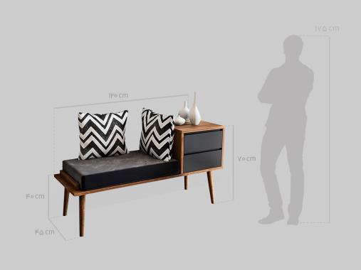 عکس میز تلفن صندلی دار پایه چوبی MP315