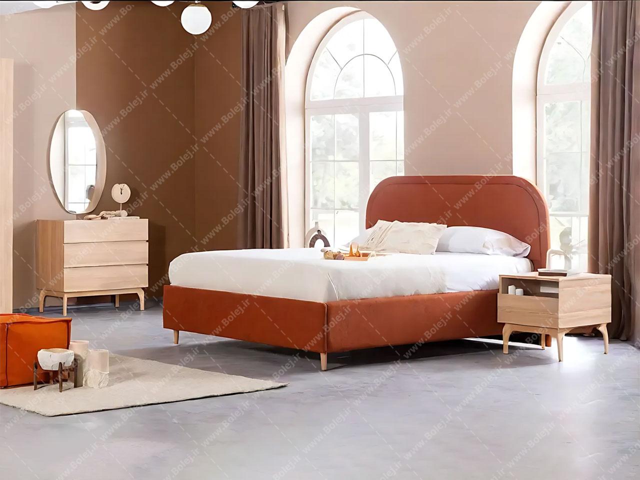 عکس سرویس خواب چوبی با پارچه تدی ماهرخ