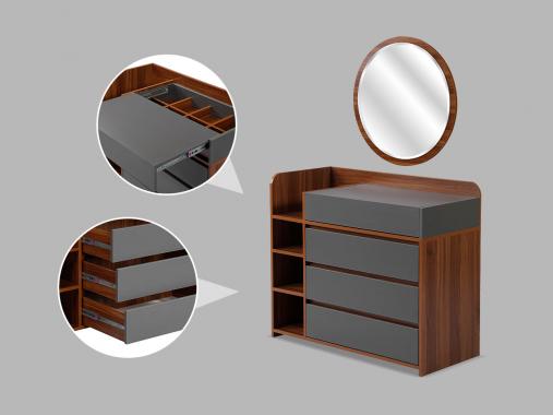 عکس جدید سرویس خواب دونفره مدرن باکس دار طوسی متین