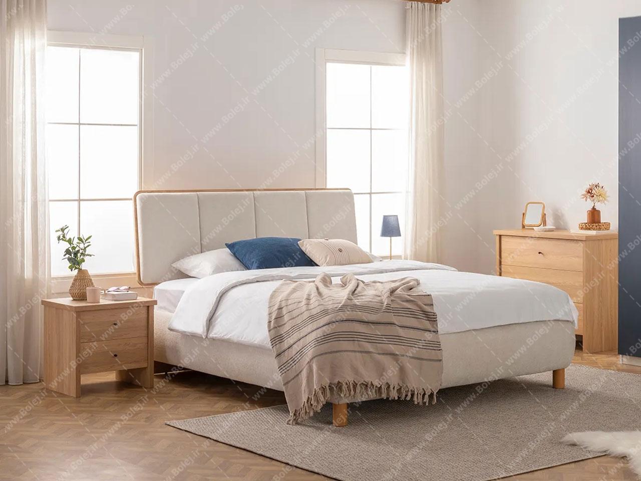 عکس سرویس خواب چوب پارچه مینیمال صبا