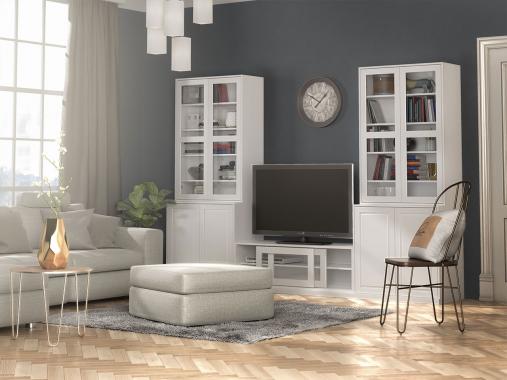 عکس تی وی روم مینیمال کتابخانه دار TW527