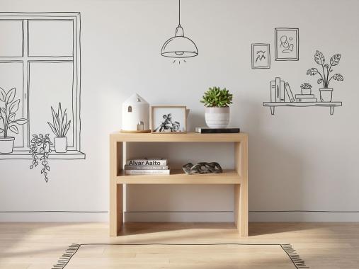 عکس میز کنسول مینیمال چوبی OC154