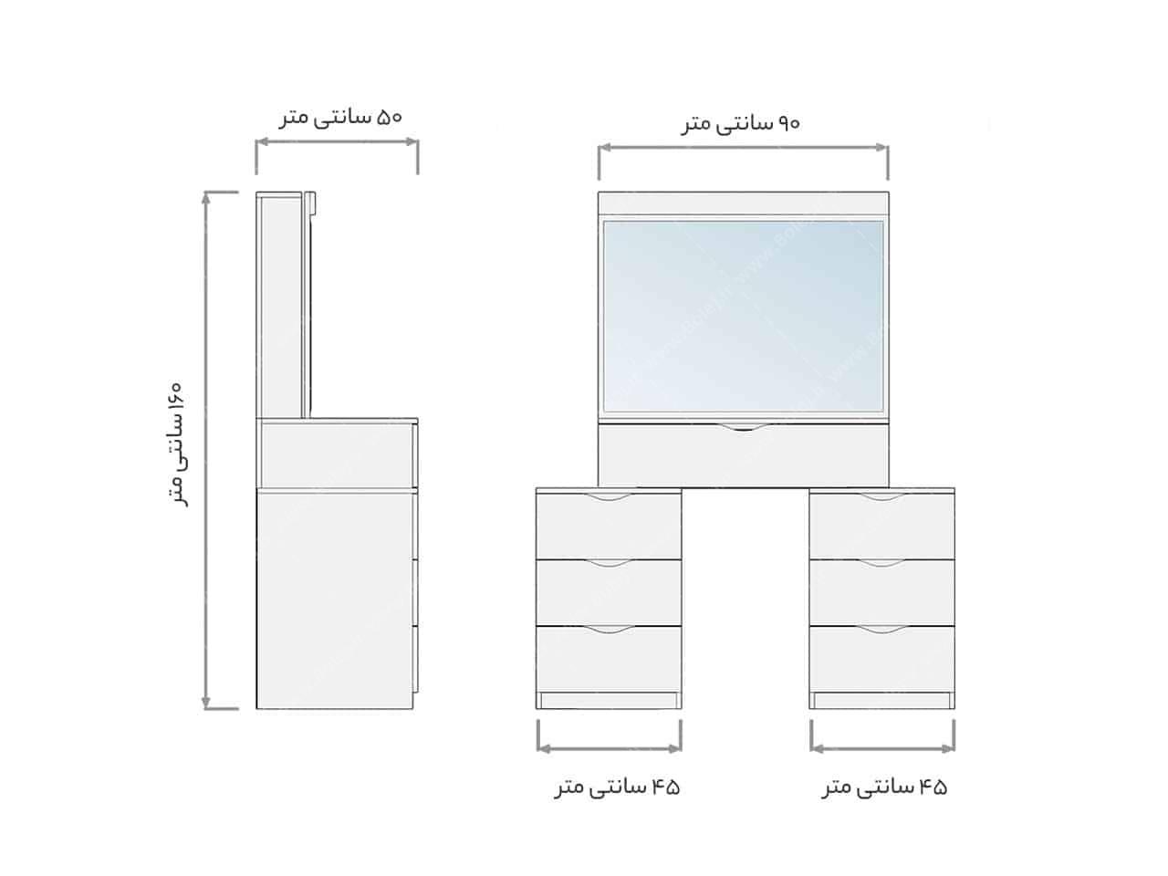 سرویسخواب یک و نیم نفره سفید