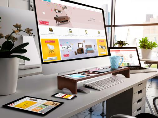 عکس شلف رومیزی اداری روکش چوب مدل T61