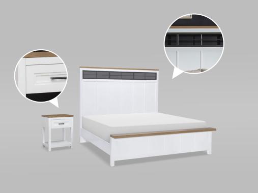 عکس سرویس خواب چوبی کلاسیک ساده دونفره HF505