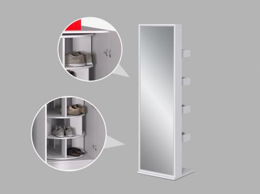 عکس آینه قدی ریلی جادار سفید SM623