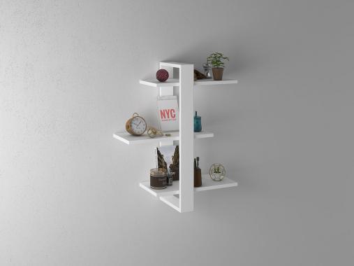 عکس شلف دیواری ساده سفید ام دی اف D90