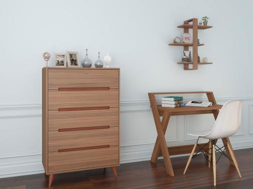 عکس شلف دیواری ساده سفید ام دی اف D90