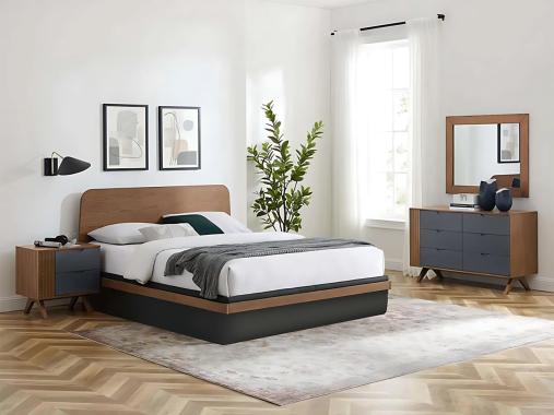 عکس سرویس خواب دو نفره چوبی ساده پرهام