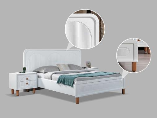 عکس سرویس خواب سفید چوبی دونفره راشا