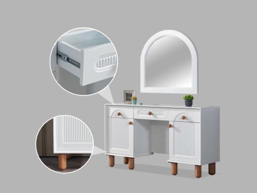 عکس سرویس خواب سفید چوبی دونفره راشا