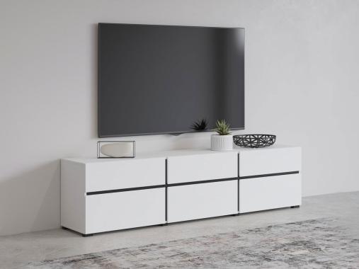 عکس ست میز تلویزیون و کنسول و جاکفشی سفید طوسی LS506