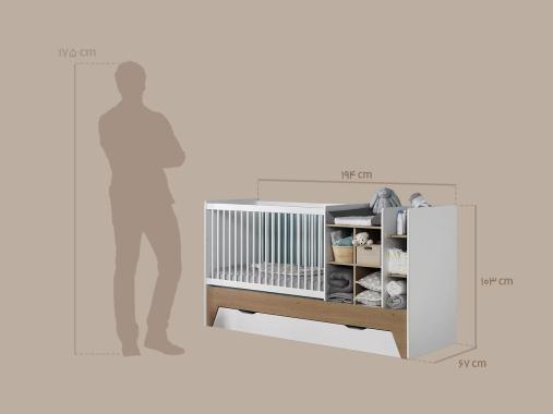 عکس تخت نوزاد مدرن کشو دار TNB814
