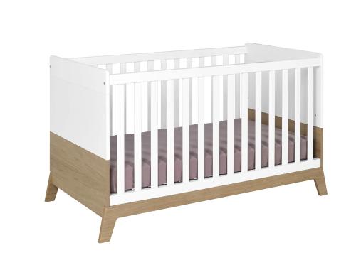 عکس تخت نوزاد پسرانه سفید قهوه ای TNB812