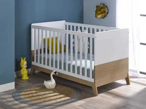 عکس تخت نوزاد پسرانه سفید قهوه ای TNB812