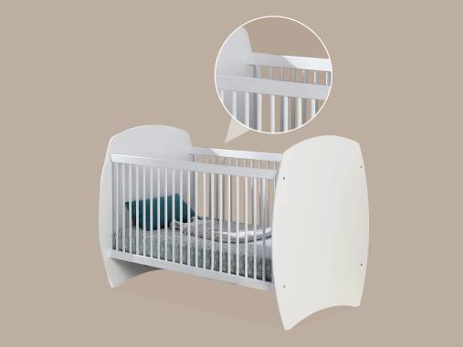 عکس تخت نوزاد چوبی ساده سفید TNB816