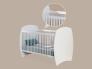 عکس تخت نوزاد چوبی ساده سفید TNB816