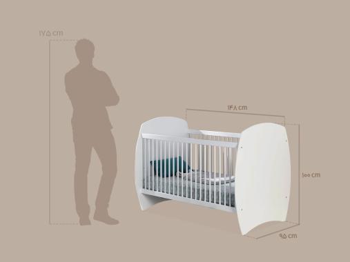 عکس تخت نوزاد چوبی ساده سفید TNB816