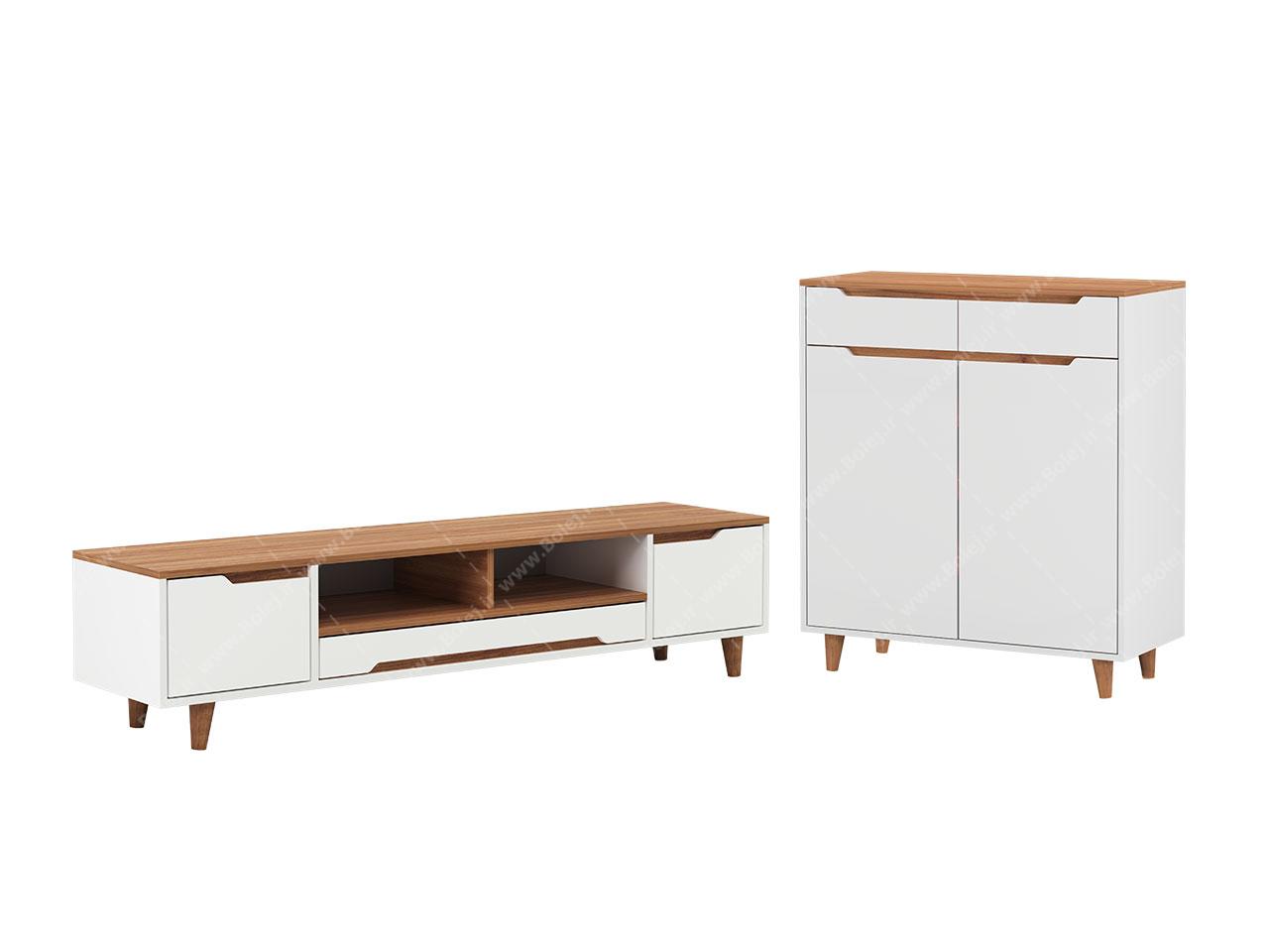 عکس میز تلویزیون و جاکفشی مینیمال ست TFK27