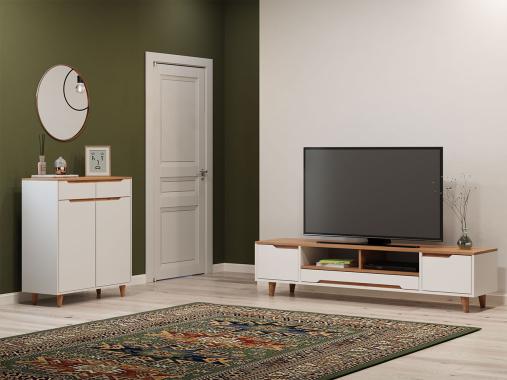 عکس میز تلویزیون و جاکفشی مینیمال ست TFK27