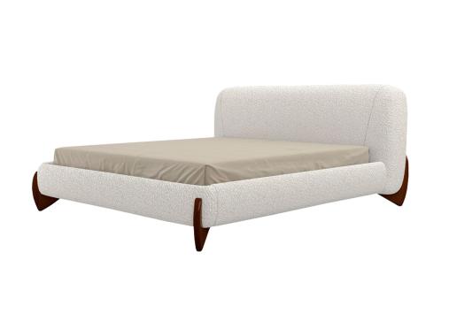 عکس تخت پارچه تدی سفید پایه چوبی BD677