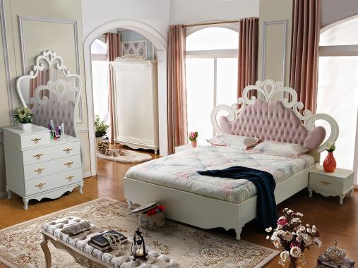 عکس سرویس خواب عروس تاج دار سفید مدل بهگل