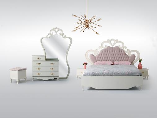 عکس سرویس خواب عروس تاج دار سفید مدل بهگل