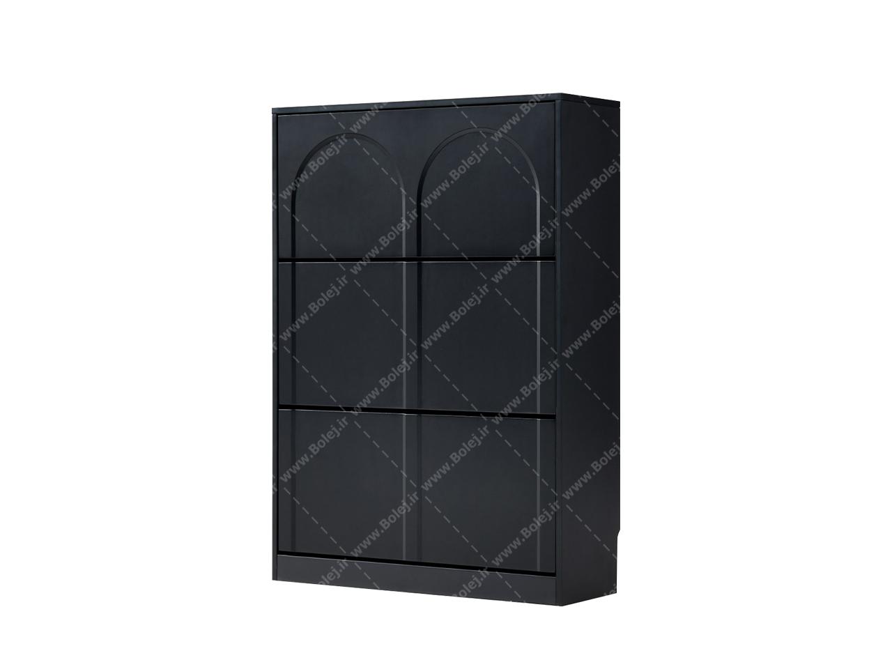 عکس جاکفشی لاکچری مشکی داشبوردی چوبی KF792