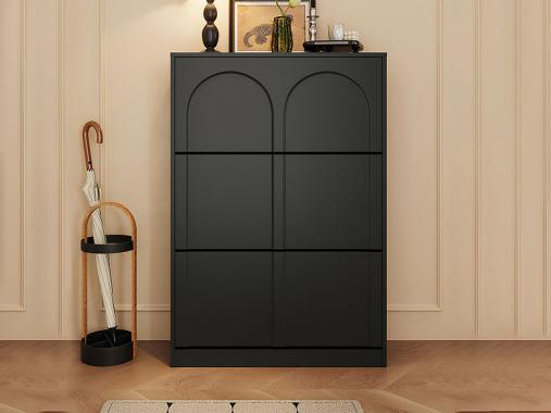 عکس جاکفشی لاکچری مشکی داشبوردی چوبی KF792