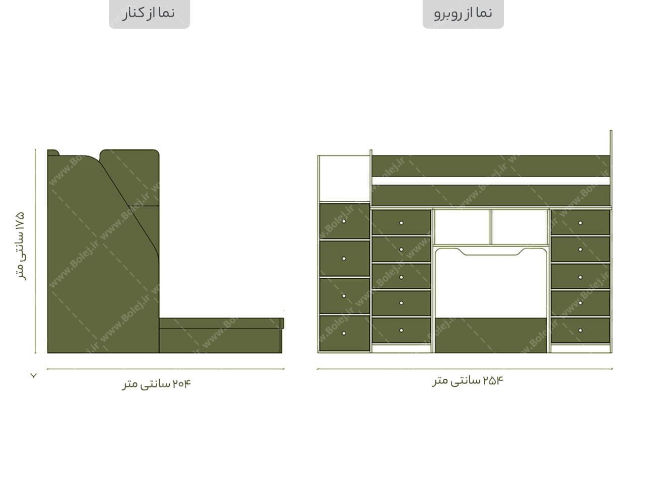 عکس تخت خواب دو طبقه پسرانه BT 710