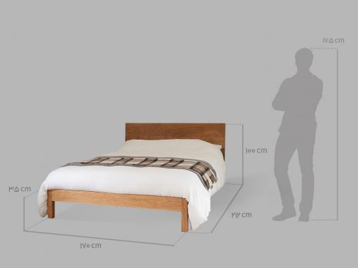 تخت خواب چوبی ساده دونفره رایان