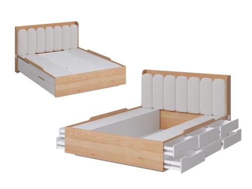 عکس تخت خواب دونفره چوبی باکس دار HF509