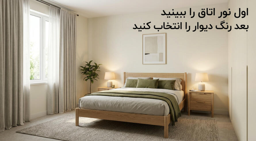برای انتخاب رنگ اتاق خواب، اول نور را نگاه کنید
