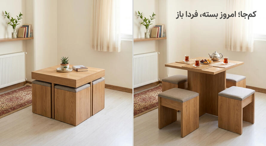 میز گرد برای خانه کوچک یک مزیت خوب دارد؛ گوشه تیز ندارد