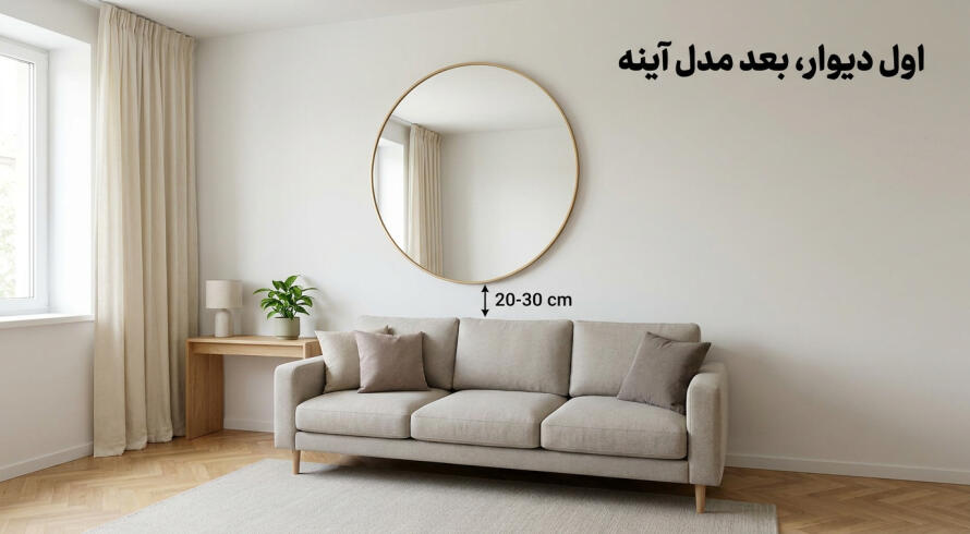 اول دیوار آینه را انتخاب کنید، بعد مدل را