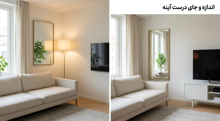 اندازه مناسب آینه را چطور حساب کنیم؟