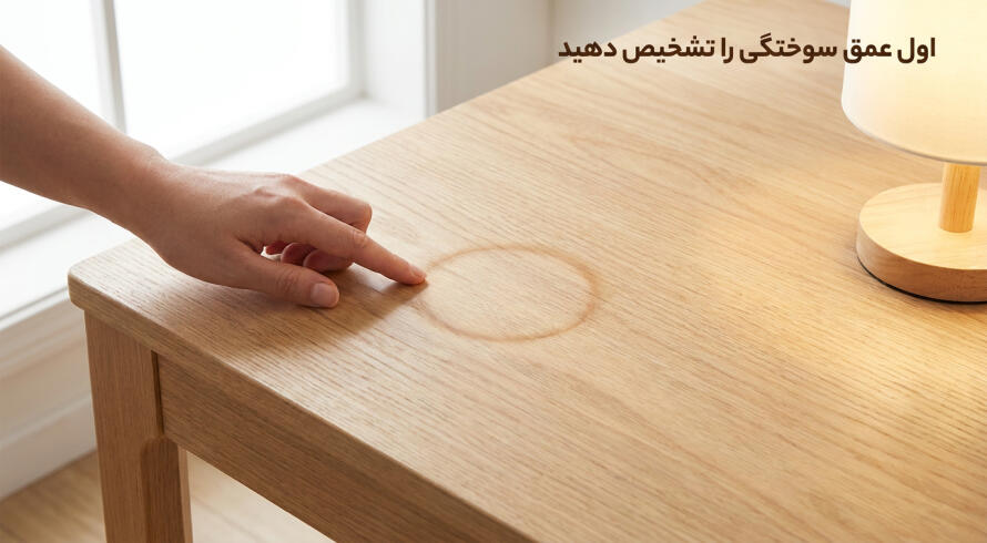 قبل از از بین بردن جای سوختگی روی چوب، عمق آسیب را تشخیص بدهید