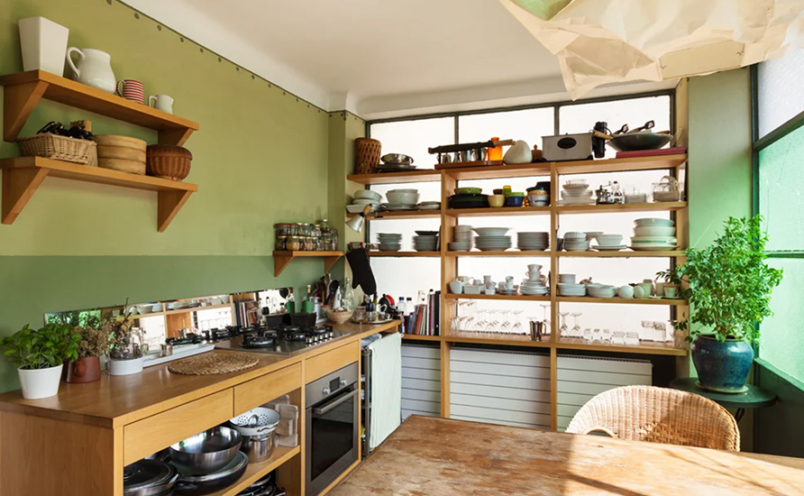 راهنمای چیدمان آشپزخانه بدون کابینت - مجله بلج