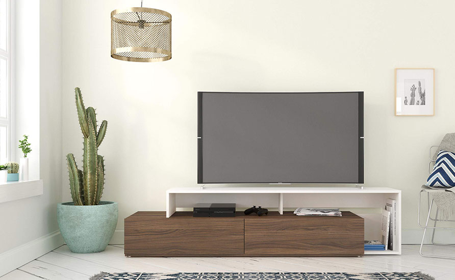 ابعاد استاندارد میز تلویزیون بر اساس سایز صفحه نمایش