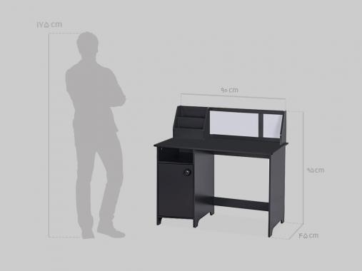 میز تحریر دخترانه قفسه دار مشکی ساده M222