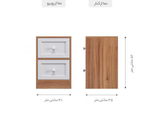 فایل 2 کشو زیر میزی ام دی اف دو رنگ FD 806