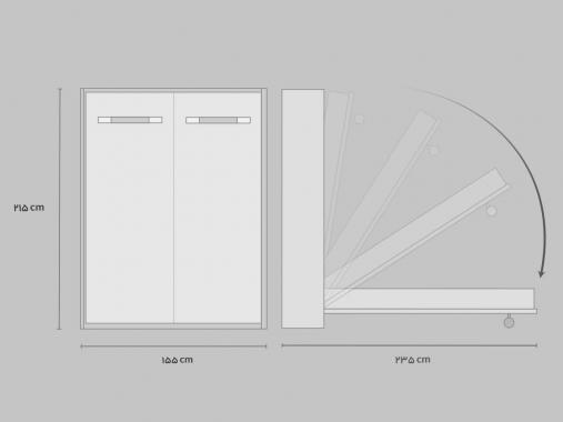 عکس تخت تاشو دیواری تکی ام دی اف 2 رنگ K5