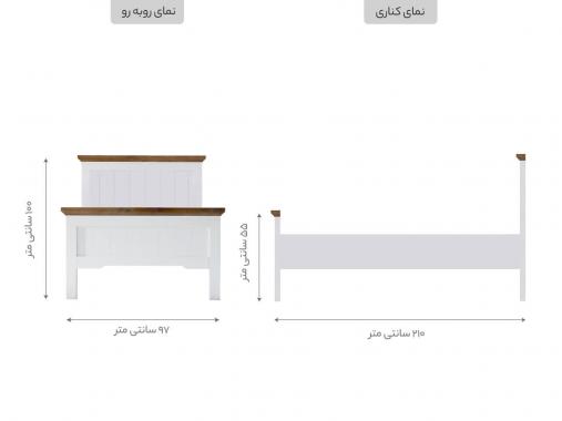 عکس سرویس خواب یک نفره چوبی سفید آرتین