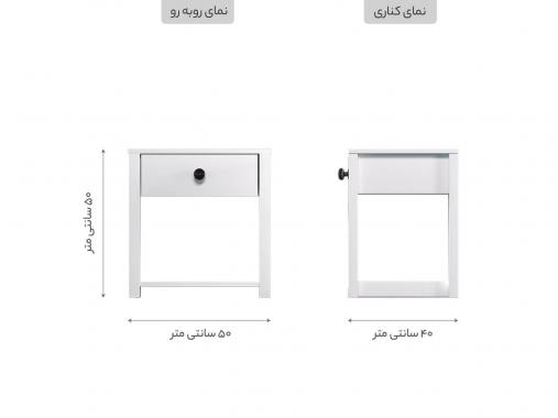 سرویس تخت و کمد تک نفره اسپرت سفید آروین 3