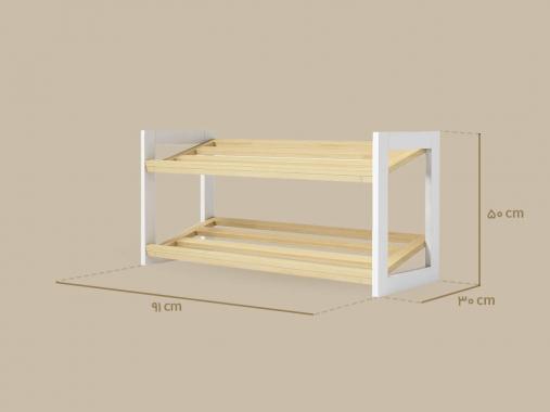 جاکفشی چوبی دو طبقه بدون در KF968