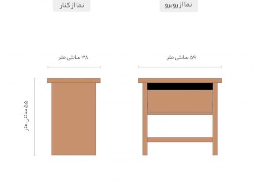 عکس پاتختی کشودار سفید ساده PA302