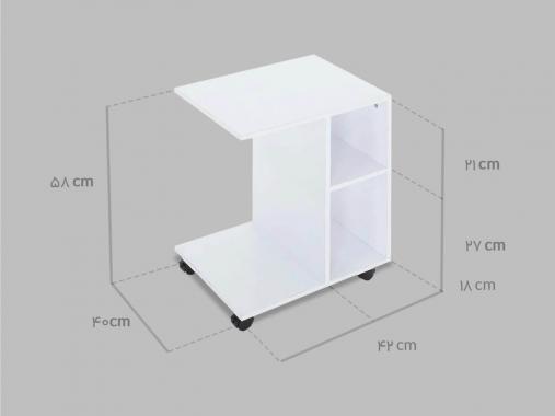 عکس میز لپ تاپ جلو مبلی ساده سفید MLP118