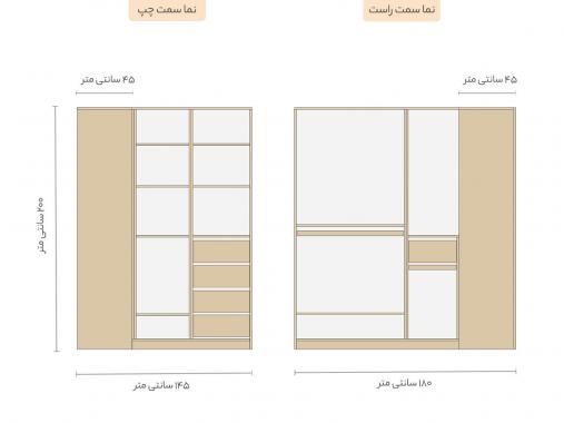 عکس کلوزت روم مدرن سه کنج ام دی اف OT 104